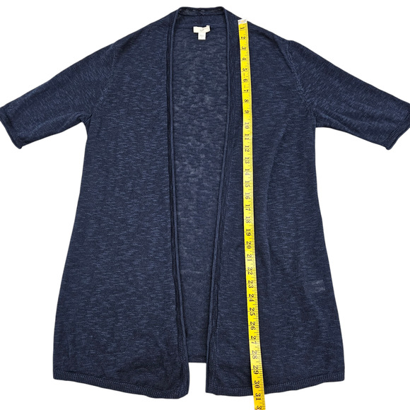 J Jill Cardigan Womens Size Small Blue Open Front Linen Blend Lightweight - Picture 12 of 14